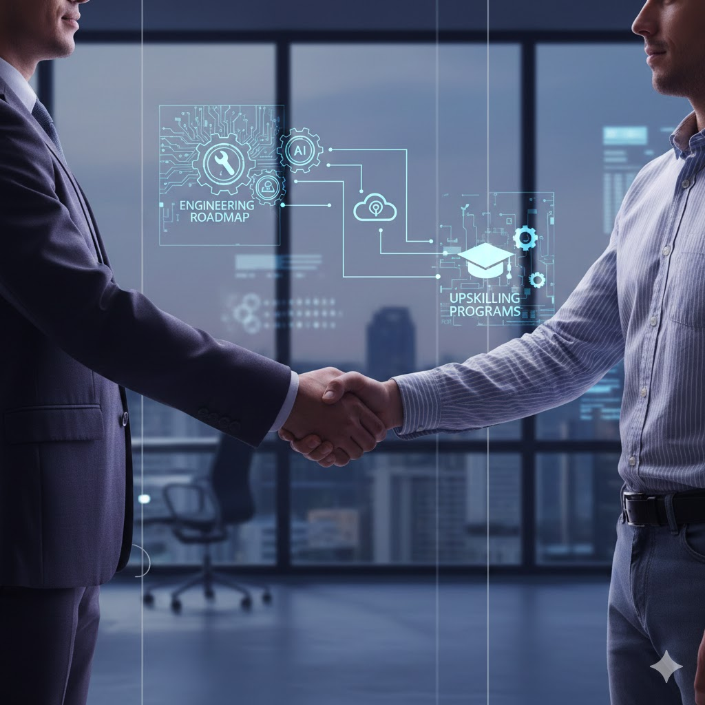Skill-Lync engineers partnering on a custom enterprise training roadmap