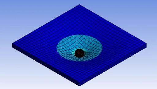 Study of impact of steel ball on aluminum plate of 5 mm thickness